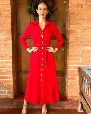 Chemise Linho - Vermelha