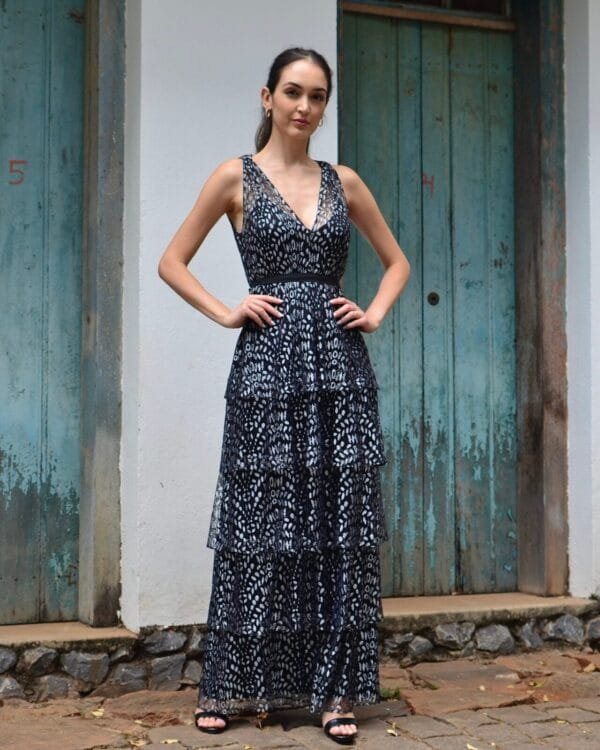 Vestido Alexandra Sem Mangas Cinza