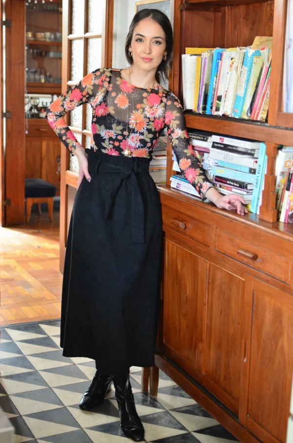 Blusa Tule Manga Estampado
