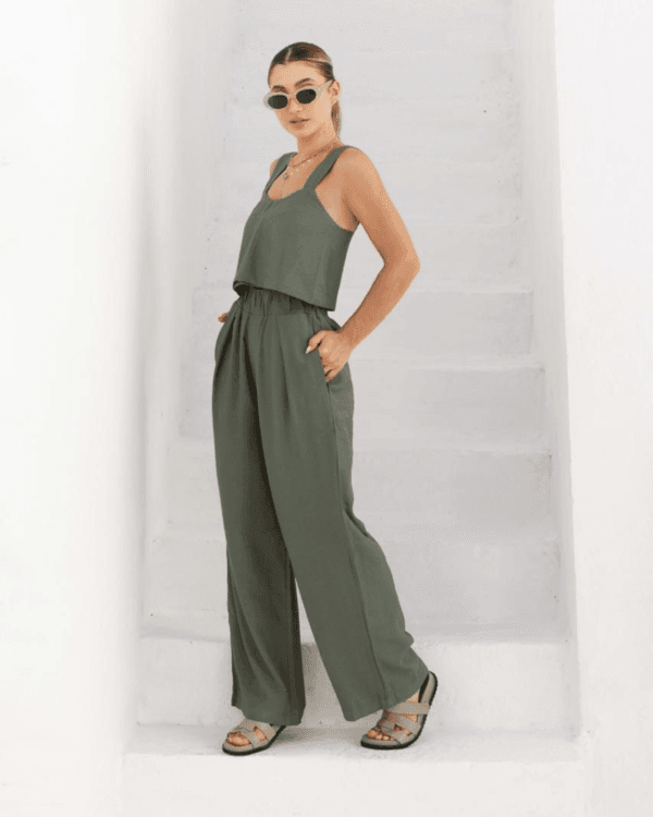 Conjunto alfaiataria verde musgo