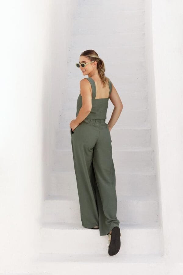 Conjunto alfaiataria verde musgo