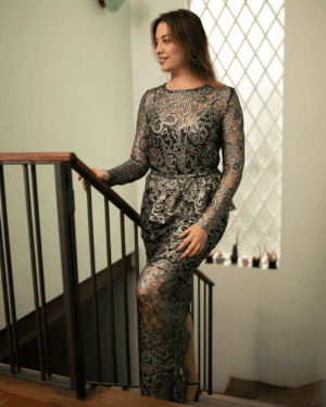 VESTIDO SILVIA PRETO COM PRATA