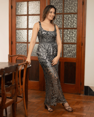 VESTIDO PEPLUM RENDA