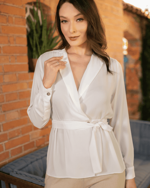 CAMISA COM PEPLUM BRANCA