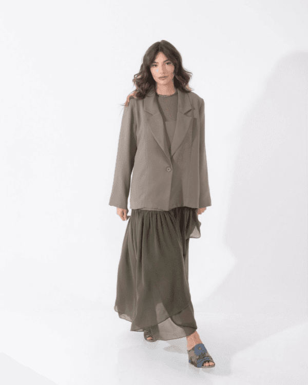 BLAZER CREPE ESTRUTURADO VERDE MUSGO