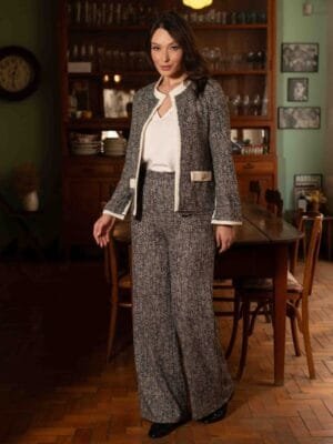 CALÇA TWEED COM ZÍPER