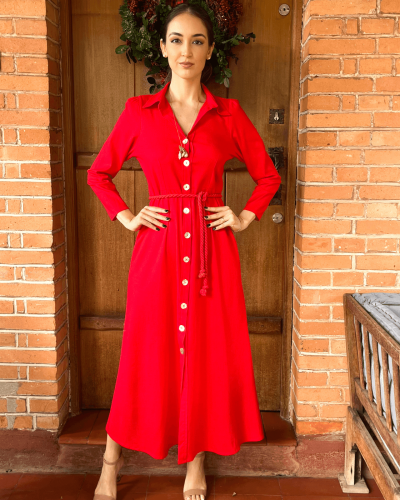 Chemise Linho - Vermelha